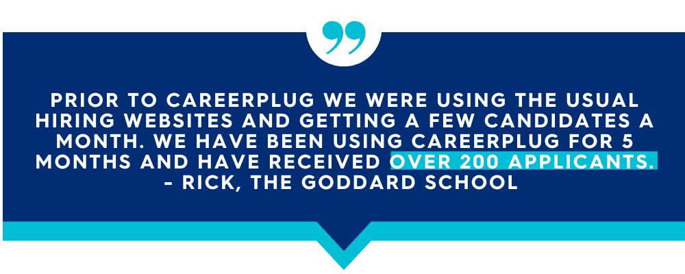 Careerplug testimonial Goddard School